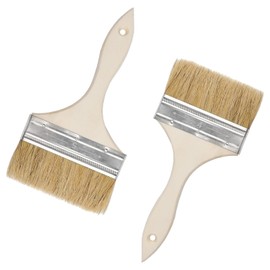 Paint Brush Set, Flat Brush with Wooden Handle, Varnish Brush, Premium Paint Brush, Surface Brush for DIY Painting, Paints, Varnish, Staining Brush Set, 100 mm + 120 mm