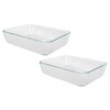 Pyrex Simply Store 7210 Rectangle Clear Glass Food Storage Container - 2 Pack