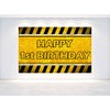 7 x 5 FT Yellow Happy 1st Birthday Backdrop, 1st