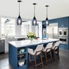 Viinew Mini Glass Pendant Light 1-Pack Handblown Clear Dark Blue