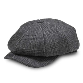 AYAMAYA Schirmmütze Herren Flat, Shelby Mütze Gatsby Newsboy Cap Tellermütze Baker Boy Hut Flat Cap Einstellbare Größe Sommer/Winter-L/XL Grau Plaid