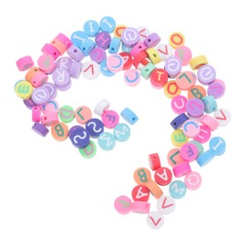 Operitacx 100pcs Polymer Clay Alphabet Beads Kit DIY Jewelry Making Charms & Spacer Beads for Necklaces Bracelets & Crafts Colorful Letter Beads for Creative Projects