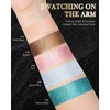 Glacier Blue Glitter Eyeshadow Palette, Single Metallic Shimmer Eye Shadow