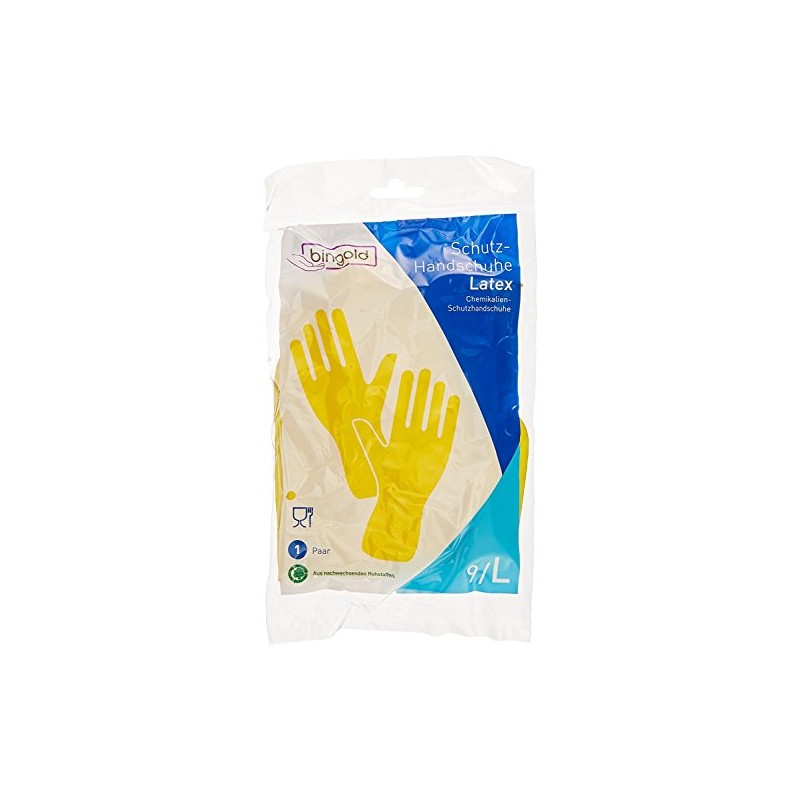 Bingold 504312 Protective Gloves, Latex, Baumwollbeflockt, anatomic fit, CE CAT