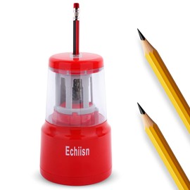 Office Personal Electric Pencil Sharpener, HHC Cutter Tech with Stronger Helical Blade, Best for School (Red)