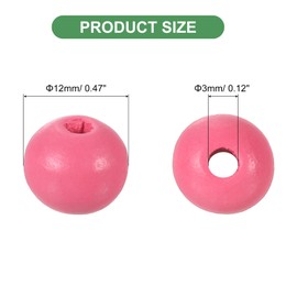 sourcing map 100Pcs 12mm Colored Natural Wood Beads, Large Hole Round Colorful Wooden Spacer Beads for DIY Crafting, Jewelry Making Bracelets (Assorted Color)