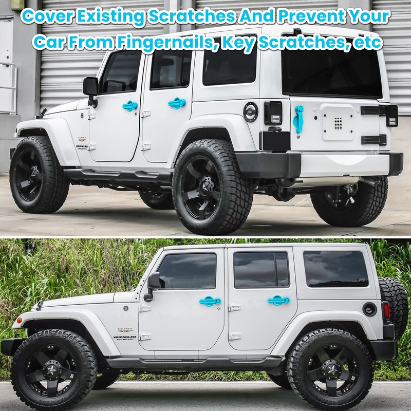 E-cowlboy Door Handle Cover Inserts+Tailgate Handle Cover+Recess Guard for 2007-2018
