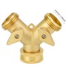 Fdit 3/4 Inch Double Outlet Brass Ball Valve Hose Connector