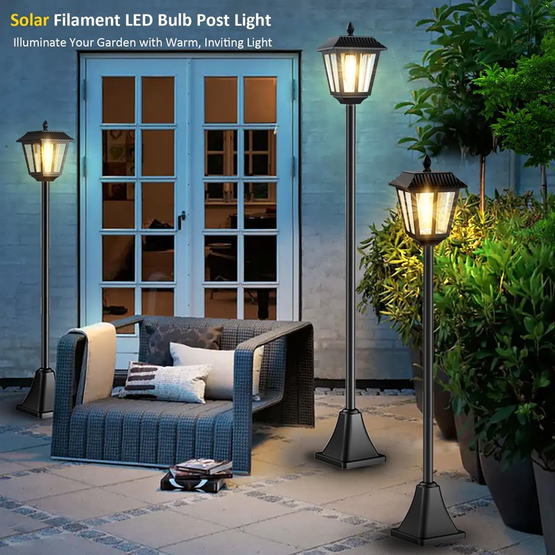 68" Solar Lamp Post Light Outdoor - 3000K Warm White,