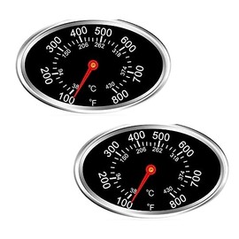 2PCs Grill Lid Thermometer Heat Indicator Replacement Temperature Gauge for Nexgrillfor Grill Master Nexgrill 720-0697, 720-0737, BBQ 720-0830H, 720-0888