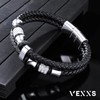 VEXXS Leather Bracelet (Cubic Zirconia - Silver, 8.50)