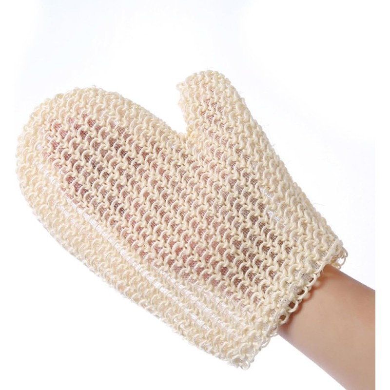 Guantes exfoliantes de baño de sisal natural – 2 piezas
