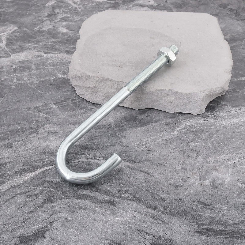 Briny River M10 Hook Bolt J Long Shank Threaded Bolt