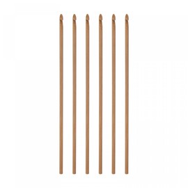 sourcing map Pack of 6 Bamboo Crochet Hooks Made of Wood 3.5 mm Knitting Needles for DIY Craft Yarn