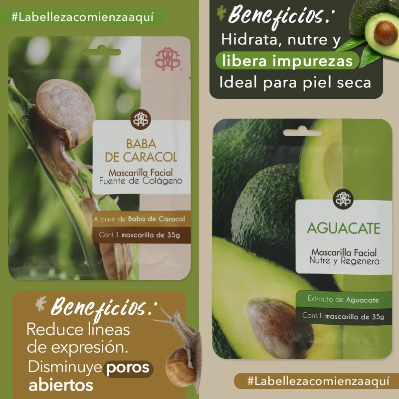 Set 10 Mascarilla Facial Frutal Hidratante Cuidado Piel Tipo De