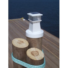 Dock Edge + Solar Piling Light, White