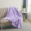 BYTIDE Jacquard Plaid Faux Rabbit Fur Plush Throw Blankets with