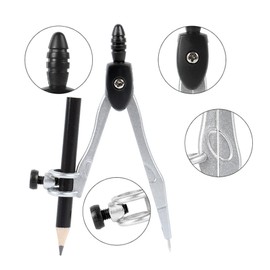 Rpanle Professional Compass, Reusable Metal Compass for Home Schooling Maths Learning