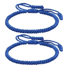 sunglnl Blue Friendship Bracelets, 2 Pcs Blue Braided Rope Bracelets Blue Adjustable Woven Cord Bracelet Blue Friendship Bracelet Kit Bulk For Women Men Jewelry Gift (Blue)
