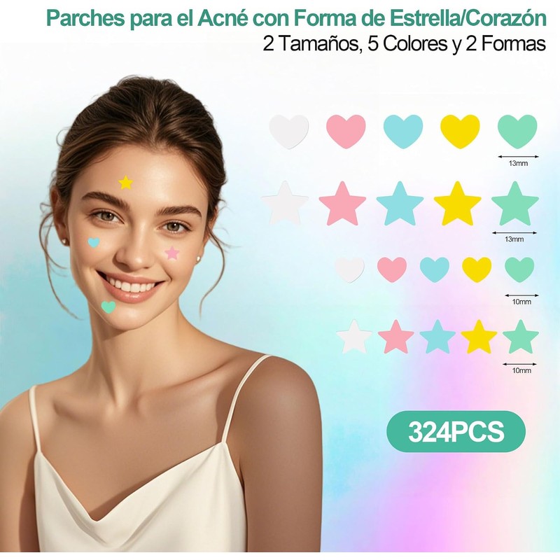 Parches Para Acné, Pimple Patch, 324 Parches Hidrocoloides para Espinillas