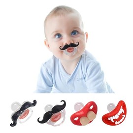 SOLIFEGOBLE Chupetes con bigote para recién nacidos de 0 a 6 meses, chupetes divertidos para bebés, chupete con bigote, chupete con dientes, chupetes de regalo para niños y niñas (colores 05)