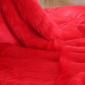 FABRICS-CITY Malbororot Flokati Teddy Fur Fabric 50 x 150 cm Carnival Clothing Craft Requests Photo Shooting Decoration 2705 (Malboro Red)
