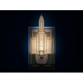 Utah LDS Temple Night Light Gift (Wall Outlet, Plug-in, LED, Dusk-to-Dawn Sensor) (Cedar City)
