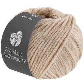 LANA GROSSA Alta Moda Cashmere 16, Finest 16 Micron Merino Wool with Cashmere Content, Hand Knitting Yarn Made from 78% Virgin Wool (Merino), 12% Cashmere and 10% Polyamide (Nylon), 50 g for Knitting,
