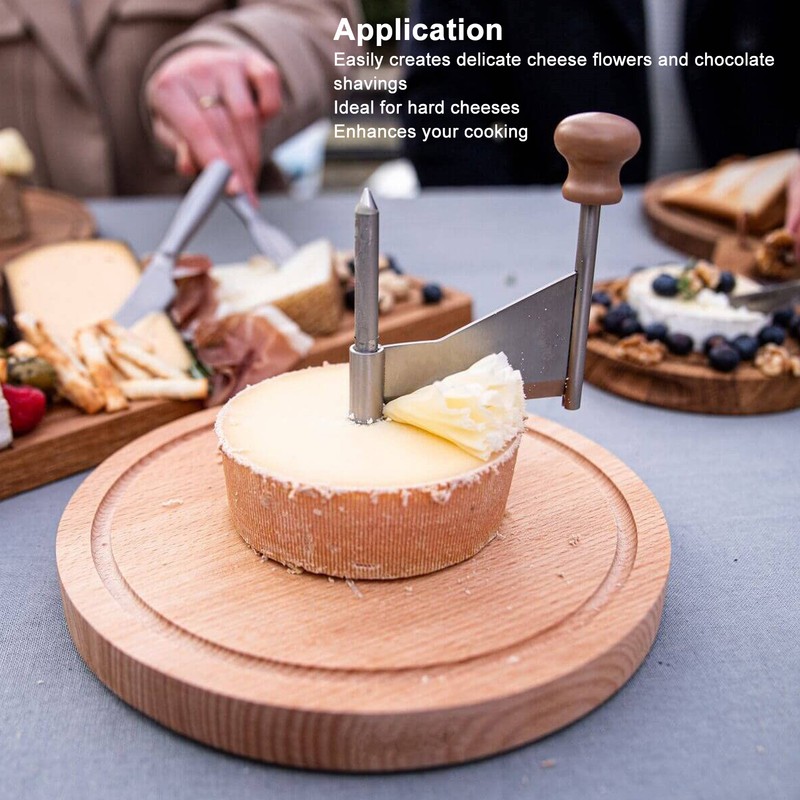 Cheese Curler Professional Ergonomic Handle Rotating Cheese Flower Cutter for