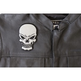 Reflective Skull Patch, Biker Skull Patches
