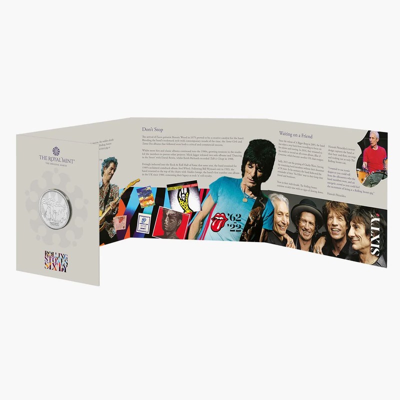 CrawleyCoins 2022 Rolling Stones Music Legends UK £5 Brilliant Uncirculated