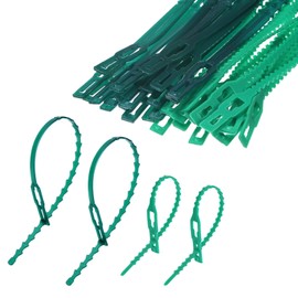 M METERXITY 20-Pack Plant Twist Ties 9, 5 Inch Plastic Twist Ties Adjustable Garden Plant Twist Ties Plant Support Tree Shrub Ties for Indoor/Outdoor/Home/Office/Garden [Green,Dark Green]