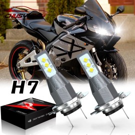 CHUSYYRAY 2pcs H7 LED Xenon White Headlight Bulbs For Honda CBR 600rr 1000rr 2003-2017 70W