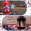 Maysing 4 Pcs Memorial Day Candle Ring Wreath Red White