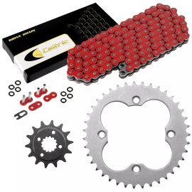 Caltric Red O-Ring Drive Chain & Sprocket Kit for Honda TRX400EX TRX400X 2005-2014