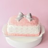 Gaolinci Cute Sweater Bow Butter Dish, Pink Ceramic Dessert Dish