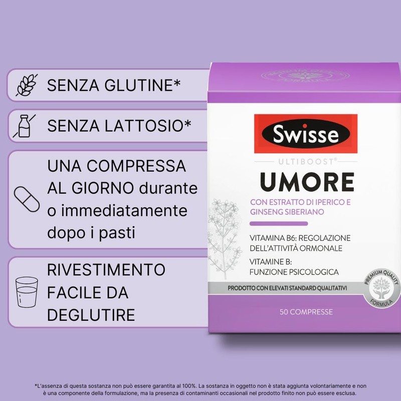 SWISSE Umore-Integratori con Vitamina B12 per Stanchezza e Supporto a