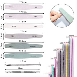 Aibboyi Gel Nail File Set Sponge Buffer Cuticle Pusher Gel Nail File Nail File Nail Polish 150 180 240 100/180 200/280 1000/4000 Grit Set of 8