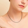 DOLPHERS 925 Sterling Silver Leather Necklace Black Leather Chain Women