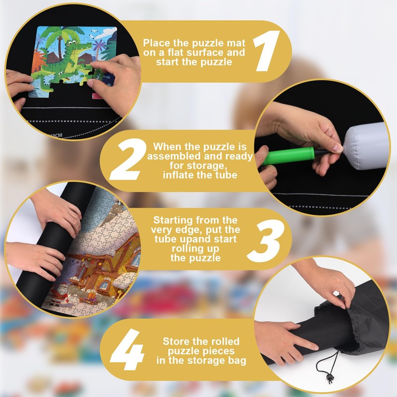 EWOID Jigsaw Puzzle Mat Roll Up Fits 1500 1000 500