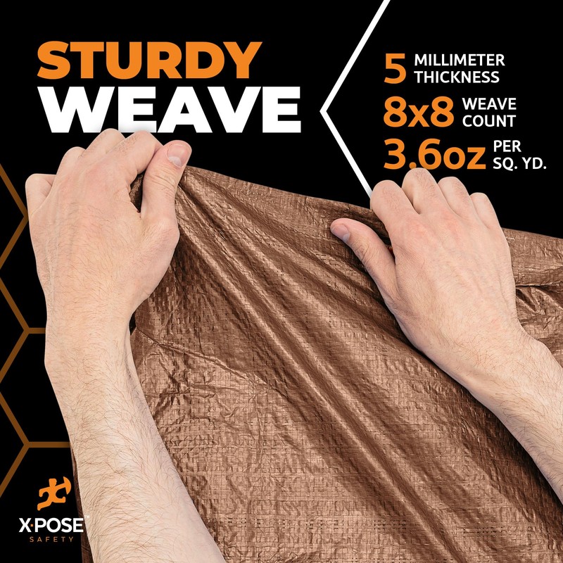 Multipurpose Protective Cover Brown Poly Tarp 5' x 7' -