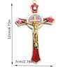 Saint Benedict Benedictine Red Enamel 4.7X2.7 Inch Protection Wall Crucifix