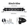 MAEZOE 8'' 60W Slim LED Light Bar – Single Row,
