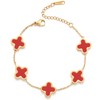 TICVRSS 18K Gold Plated Clover Bracelet for Women Adjustable Cute