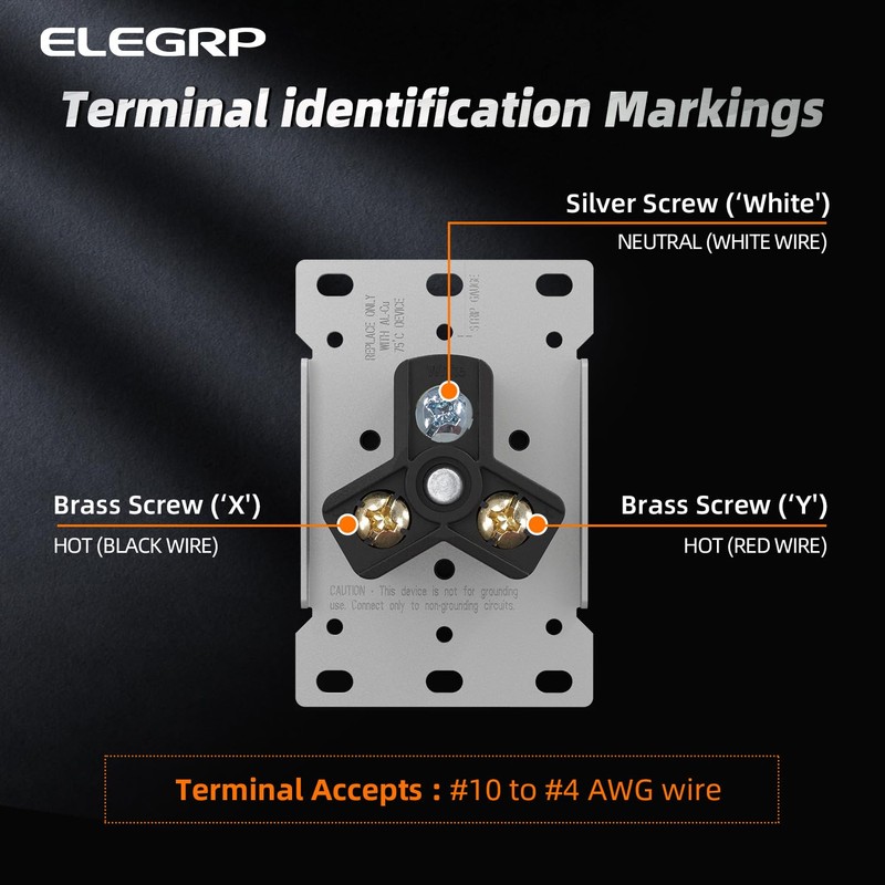 ELEGRP 50 Amps Range Power Receptacle,125/250V Flush Mounting Power Outlet