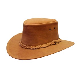 Outbacker All Weather Cowboy Leather Hat Great Sun Protection Sizes S and XXL, sand