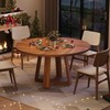 IDEALHOUSE Round Dining Table for 4-6 People, 47 Inch Wooden