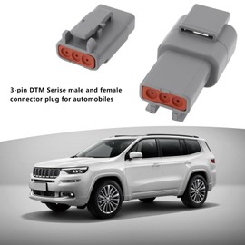 EMSea 4PCS DTM Series 3 Pin Way Male and Female Connector Kit with Wedgelocks and Terminals DTM04-3P DTM06-3S for Automotive Electrical Systems