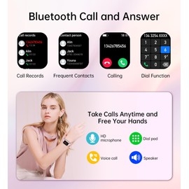 Smart Watch for Women Men (Answer/Make Call), Fitness Tracker, 1.83" HD Screen with 24-Hour Heart Rate/Sleep Monitor, IP68 Waterproof, 130+ Sports Modes, Smartwatch for Android iOS, 3 Watch Bands