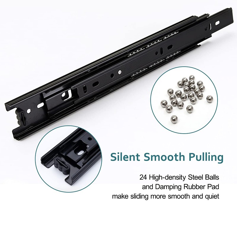 Full Extension Less Noise Drawer Slides 12 Inches, Drawer Slide